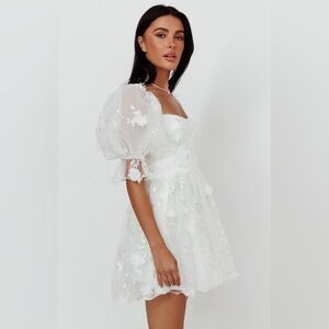 I've Got Sunshine Ruffle Strap Mini Dress Embellished White